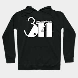 80s Disco Pi 3.14 White Typography Hoodie